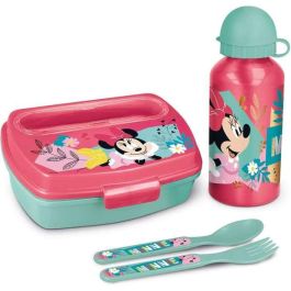 Safta Set Botella y Sandwichera + Cubiertos Minnie Mouse "Naive" 21x18x7cm