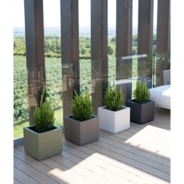 Stefanplast STE8003507687011 Jardinera Cuadrada Ethica Grafito 38 L