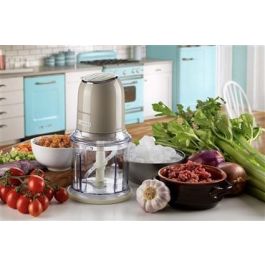 Ariete 438/03 Picadora Vintage Beige de 400W con 4 Cuchillas de Acero Inoxidable para Cocina de Estilo Retro