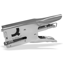 Q-connect Grapadora de Tenaza, Capacidad 40 Hojas, Usa Grapas 24/6 26/6, Metalizada, Carga Trasera, Grapado Plano