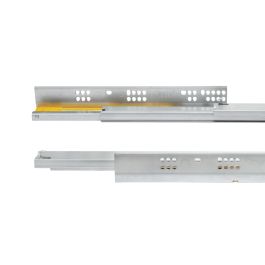 Emuca Juego de guías ocultas para cajones Silver, de extracción total, con cierre suave, profundidad 550mm, Acero, Cincado