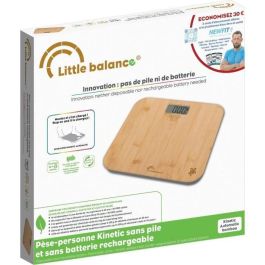 Little Balance LIT3760240788553 Báscula de Baño Automática Kinetic Bambú