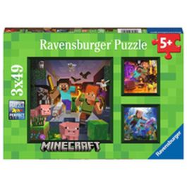 Ravensburger Puzzle 3x49 Piezas Minecraft - Set de 3 Puzzles Infantiles con Imágenes del Juego para Niños y Niñas a partir de 5 Años