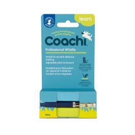 Coachi Silbato Profesional para Adiestramiento Canino, Tono Ajustable, Alto Volumen, Ligero, Compacto, Cordón Reflectante Azul Oscuro