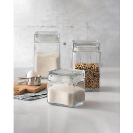 La Mediterranea Tarro Vidrio Cube 800Ml 11.5 x 11.4 x 11.4 cm (12 Unidades)