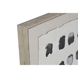 Cuadro Home ESPRIT Negro Beige Yute Poliestireno Abstracto Moderno 102 x 3,2 x 102 cm (2 Unidades)