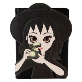 Loungefly Cuaderno Beetlejuice Lydia Deetz de Piel Vegana, 150 Hojas Rayadas, con Cremallera