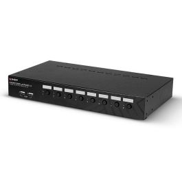 Lindy KVM Switch 8 Puertos DisplayPort 1.2, USB 2.0 y Audio con Hub USB Integrado, 4K 60Hz para PC/Mac, Rack 1U