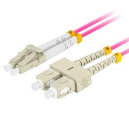 Lanberg FO-LUSU-MD41-0010-VT Cable de fibra óptica OM4 LC/SC 1m Violeta Full Duplex InfiniBand