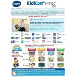 VTECH KidiCom Max 3.0 Azul - Computadora Portátil con 16 Aplicaciones Integradas para Niños de 3 a 8 Años