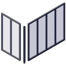 Optimum Poste de Esquina para Techo de Cristal de 108 cm - Negro Mate Arena, une 2 ventanas de vidrio en ángulo para cerramiento
