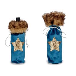 Krist+ Bolsa de Botella Navideña de Poliéster Azul con Estrellas 14x33x3 cm (36 Unidades) Precio: 58.49999947. SKU: B12CXHATRR
