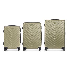 Arte Regal Set 3 Maletas Escama ABS Verde - 49x74.5x28 cm, 67x45x26 cm, 57x38x23 cm