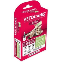 VETOCANIS Pipetas Duo antipulgas y anti-garrapatas - 2 pipetas para 5 semanas de protección - Para gatos VETOCANIS Pipetas Duo antipulgas y anti-garrapatas - 2 pipetas para 5 semanas de protección - Para gatos