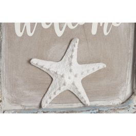 DKD Home Decor Mediterraneo Azul Blanco 4 Unidades 3 x 25 x 25 cm Decoracion Pared