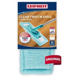 LEIFHEIT Clean Twist M Ergo Static plus 52124 Funda de repuesto para mopa plana, funda para limpieza en seco, eliminación de polvo