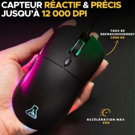 The G-Lab THE3760162051322 Ratón para juegos KULT-COBALT con cable, RGB, 12800 DPI, Negro