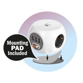 Regleta Enchufes Cubo Ewent EW3939 USB 5V 2A Blanco