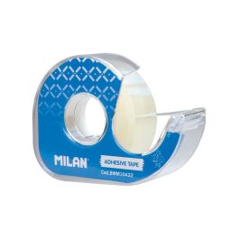 Milán Dispensador de Cinta Adhesiva Transparente con Cinta 19 mm x 33 m, Color Azul