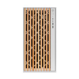 NOX NXHUMMERELEMENT Carcasa PC Torre Blanco Madera con Ventana Lateral de Vidrio Templado, USB-C, para placas ATX Micro-ITX ITX
