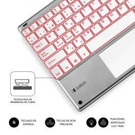 SUBBLIM Teclado Smart Backlit BT Keyboard Touchpad Silver