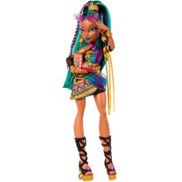 Monster High Jdr48 Muñeca Nefera De Nile, Momia Elegante Aterradora con Mascota Escarabajo Lavish, Vestido Cruzado y Accesorios Mattel