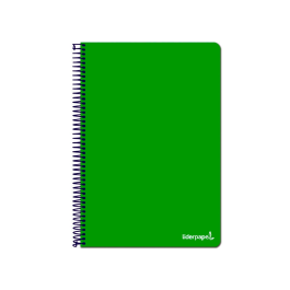 Liderpapel Cuaderno Espiral Folio Tapa Blanda 80 Hojas 60gr Horizontal con Margen Color Verde