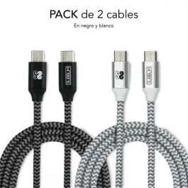 Subblim Pack 2 Cables Usb Tipo Usb-C A Usb-C 1 M Black/Silver