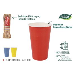 Set de 10 Vasos de Cartón Multicolor 450 cc - Algon (16 Unidades) Precio: 21.6900002. SKU: B1DHG36LXD