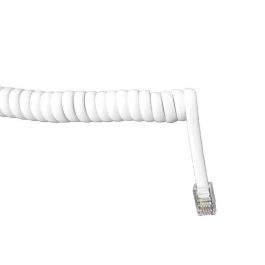 Edm Prolongación telefónica rizada 4 vías blanca macho-macho 2,5m PVC