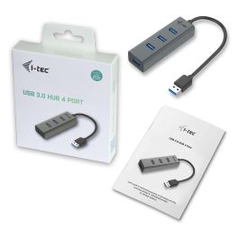 I-tec Hub USB 3.0 con 4 Puertos, Ideal para Portátiles y PCs, Plug & Play, Transferencia Rápida de Datos