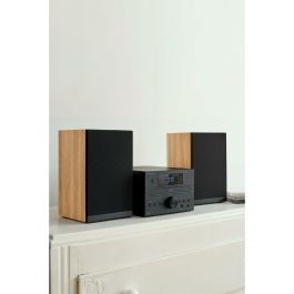 Thomson THO3499550389999 Microcadena Bluetooth, Radio CD MP3 USB DAB, Madera y Negro
