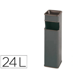 Sie Cenicero papelera 403 gris metalico 66x19x19 cm capacidad 24 litros