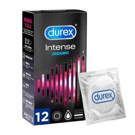 Durex INTENSE ORGASMIC Preservativos con puntos y estrías, Gel Desirex, 12 u
