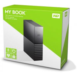 Western Digital WDBBGB0080HBK-EESN Disco Duro Externo My Book 8TB 3.5" USB 3.0 con Copia de Seguridad Automática y Cifrado de Hardware