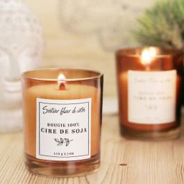 Home Deco Factory Vela Cera Soja Flor de Algodón Diámetro 7 cm Altura 8 cm Duración 24h 120g