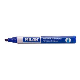 Milán Rotuladores permanentes punta biselada azul marino, caja de 12 unidades, punta 1-4mm