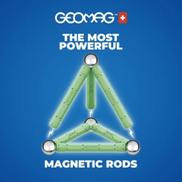 Geomag Ecofriendly 25 uds Glow Construcciones 2D 3D Brillan Oscuridad Barras Esferas Base Plástico Reciclado