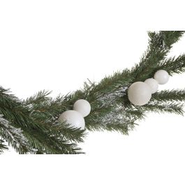 DKD Home Decor Guirnalda de Navidad Alpina Verde y Blanco 40 LED 150 cm de Largo PVC alimentada por 3 Pilas AA (2 Unidades)