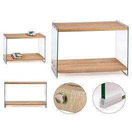 Giftdecor Mesa Recibidor Doble Capa Madera y Cristal Transparente 40x76x120 cm Precio: 95.5000002. SKU: S3609104