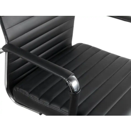 Q-connect Silla de Dirección Bosa Simil Piel Premium, Negro, Altura Máx. 1130mm, Ancho 550mm, Profundidad 630mm