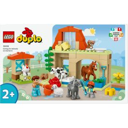 LEGO 10416 DUPLO My Town Cuidando Animales de Granja, Juguete Educativo para Bebés, Incluye Casa y Minifiguras de Caballos