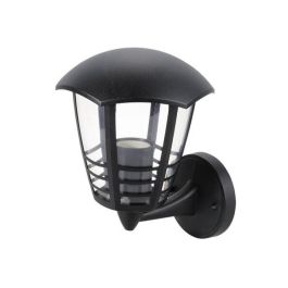 RABALUX RAB-8618 Aplique Exterior Marseille Clásico, E27 IP44, Metal Negro 23cm Alto, Plástico Transparente, 60W Max, Anti-UV