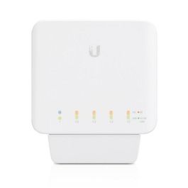 Ubiquiti USW-Flex Switch Gigabit 5 Puertos Layer 2 PoE (1 Entrada, 4 Salidas 46W) para Interior/Exterior con Montaje Versátil