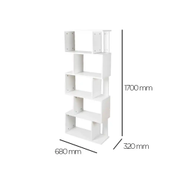 Belius Expositor De Pie Blanco Melamina 5 Estantes 50 Piezas 680x320x1700 mm