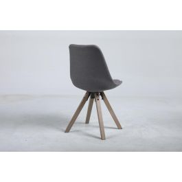 DKD Home Decor Silla Scandi Roble Poliéster Gris Oscuro 84x48x44 cm