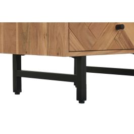 DKD Home Decor Mesita de Noche Moderna Espiga 40 x 50 x 50 cm Acacia y Metal