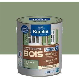 Pintura RIPOLIN para madera interior y exterior - Verde oliva Ral 6021 Satinado, 2,5L