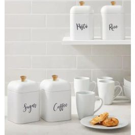 Quttin Bote de Metal para Cocina Estilo Coffee Retro con Medidas 11.2x11.2x13.5 cm (12 Unidades)