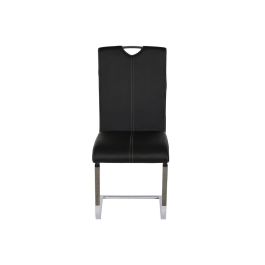 DKD Home Decor Silla de Comedor Moderna | Negro | Materiales: Metal, PU | Dimensiones: 59 cm (Ancho) x 45 cm (Profundo) x 102 cm (Alto)